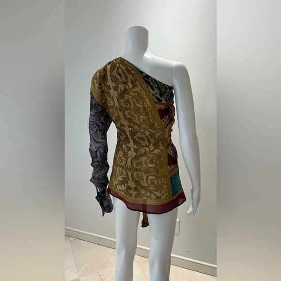Vintage Roberto Cavalli fall 2004 Runway one-sleeve blouse - Picture 12 of 15
